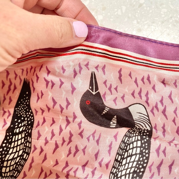 Rare Eleanor Paine Loon Printed vintage Scarf /wrap made in Japan w nature feel - Picture 13 of 14